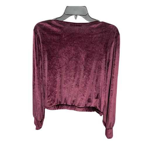 Black Tape Burgundy Velvet Wrap Top P/M - Women's Blouse - Image 2