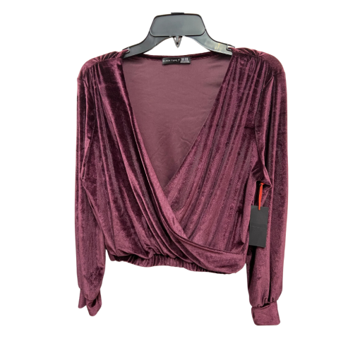 Black Tape Burgundy Velvet Wrap Top P/M - Women's Blouse