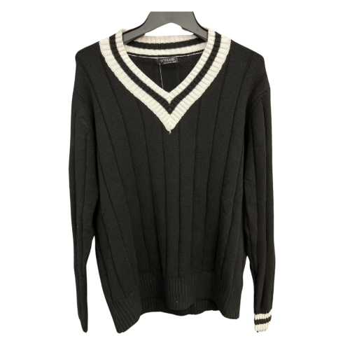 IN'VOLAND Black V-Neck Sweater 22W - Plus Size Knitwear