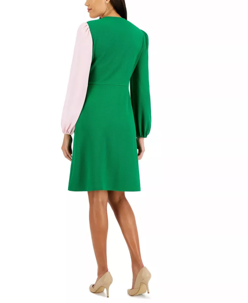 KASPER Plus Green & Pink Wrap Dress 1X - Midi Dresses - Image 2