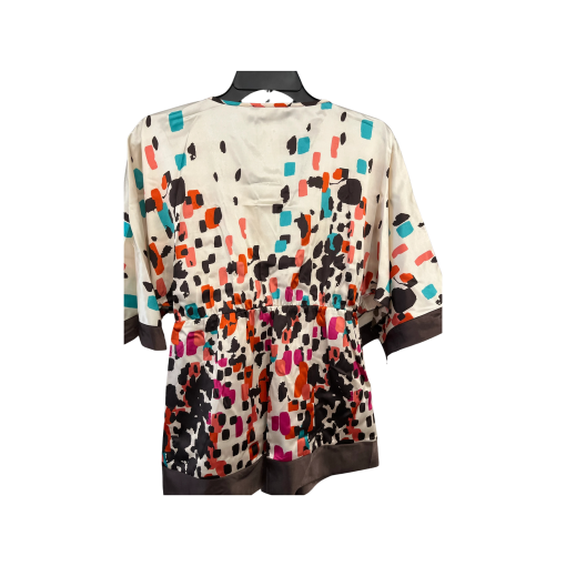 BCBGMAXAZRIA Printed Blouse M - White Multi-Color Top - Women's Wear - Image 2