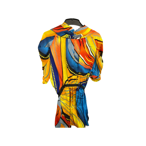 BCBGMAXAZRIA Abstract Print Blouse, M, Multicolor, Silk Top - Image 2