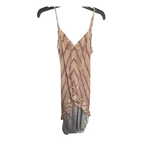 ZHU Striped Beige Mini Dress - Size S - Women's Summer Dress