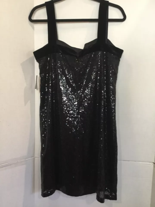 Bar III Black Sequin Mini Dress - Size L - Party Dress - Image 2