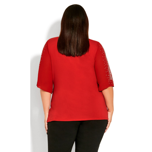 Avenue Red Bling Sleeve Top - Plus Size 16 - Women's Blouses - Image 2