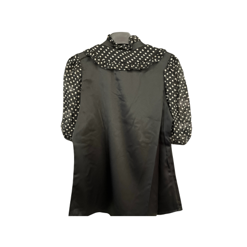 BCBGMAXAZRIA Black Polka Dot Blouse Size S - Women's Top - Image 2