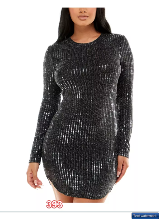 B-Darlin Black Sequin Bodycon Dress - Plus Size Party Dress