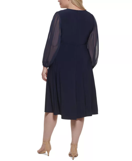 Jessica Howard Plus Navy Midi Dress - Formal Wear - Size 22W - Image 2