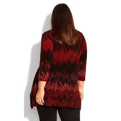 City Chic Waverly Tunic Top Red Plus Size 26-28 Women's Blouse - Image 2