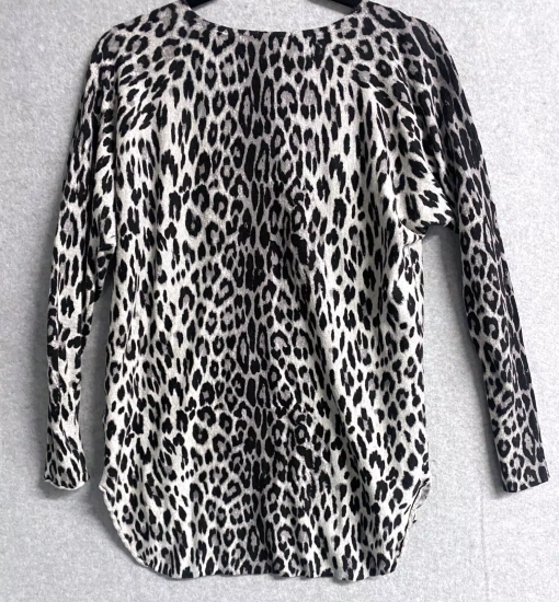 INC Petite Leopard Print Tunic Sweater - Gray, XS - Women's Tops - Image 2