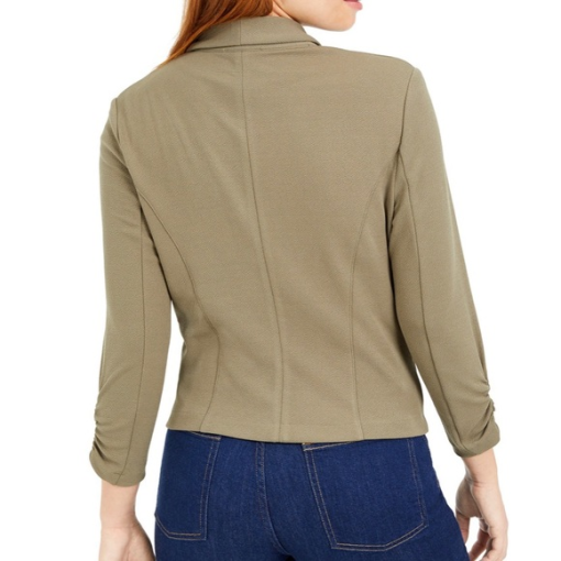 Bar III Petite Olive Blazer Ruched Sleeve PL - Women's Jackets - Image 2