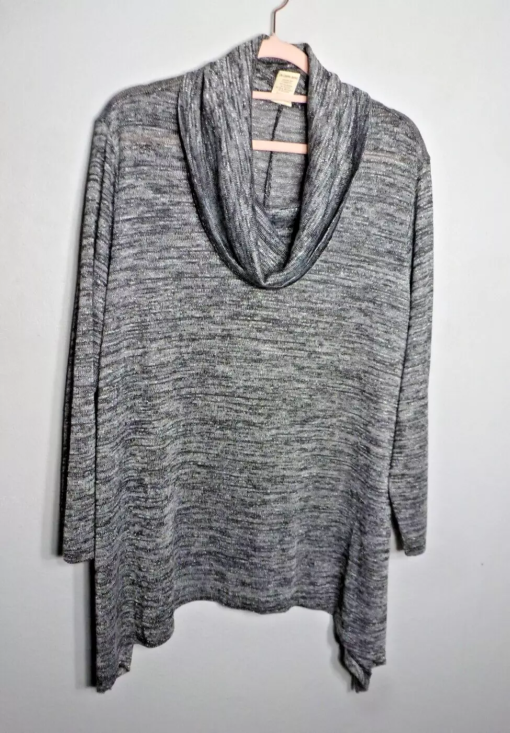 Ruby Rd Gray Cowl Neck Sweater - Size L - Women's Top