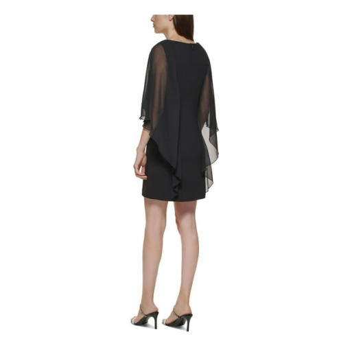 Adrianna Papell Black Chiffon Cocktail Dress - XL - Party Dress - Image 2