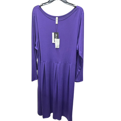 24seven Purple Long Sleeve Dress Plus Size 2X - Women's Clothing