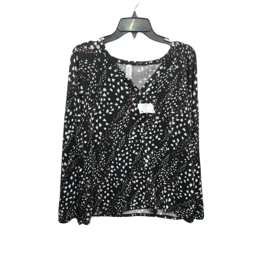 Flora Black Print Blouse XL - Women's Tops & Shirts