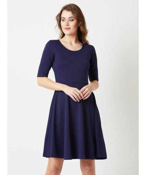 24seven Navy Blue A-Line Dress - Elbow Sleeve - Maternity Wear 2X