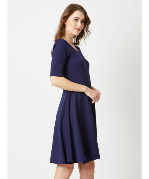 24seven Navy Blue A-Line Dress - Elbow Sleeve - Maternity Wear 2X - Image 2