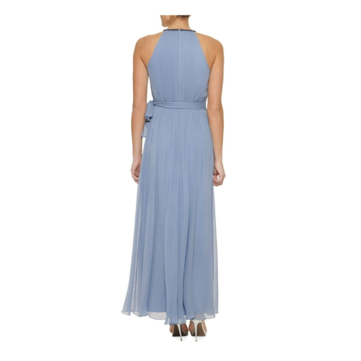 Dkny Womens Beaded Halter Evening Dress 10 - Image 2