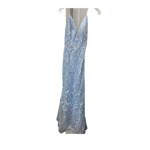 Rated PG Blue Embellished Gown Size 4 - Prom Dress