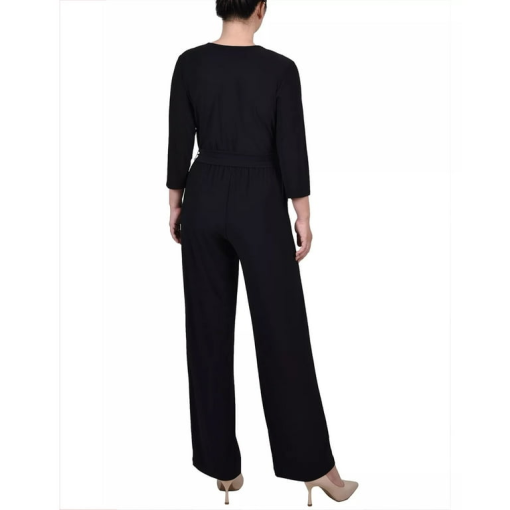 NY Collection Petite Black Jumpsuit - Women's Work Jumpsuit PS - Image 2