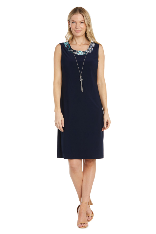 R&M Richards Navy Sleeveless Dress Size 6 - Cocktail Dress