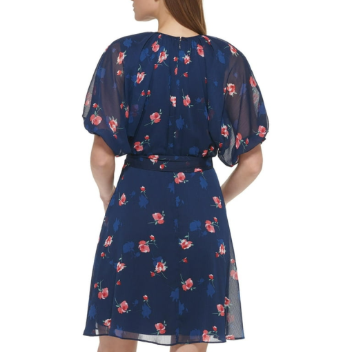 DKNY Floral Navy Fit & Flare Dress - Size 2 - Women's Dresses - Image 2