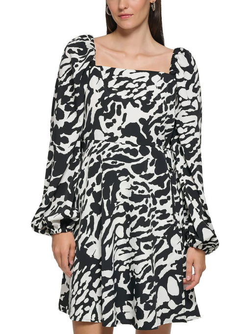 Karl Lagerfeld Black & White Print Dress Size 6 - Women's Dresses