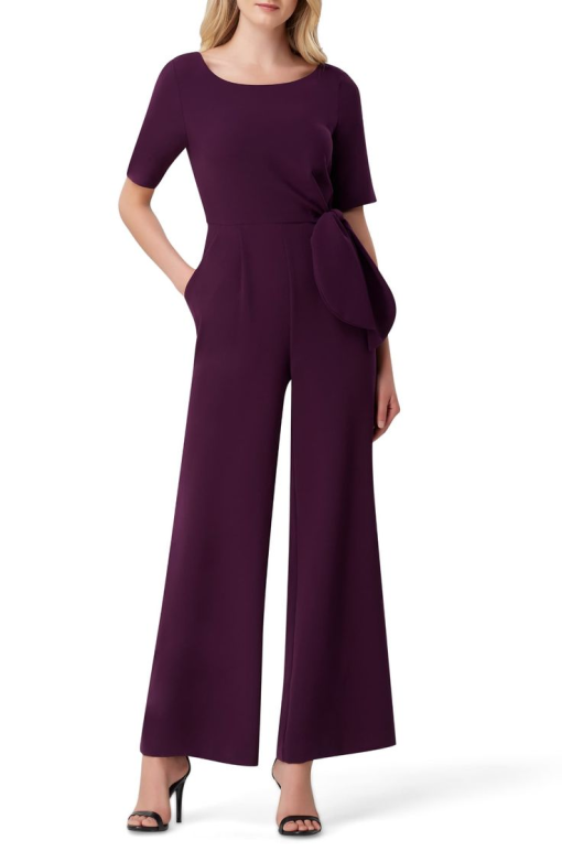 Tahari ASL Purple Jumpsuit Plus Size Formal Wear