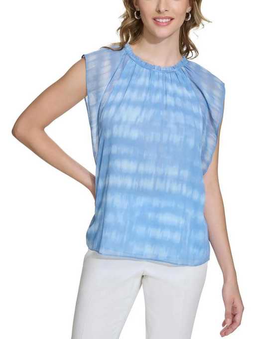 Calvin Klein Blue Tie Dye Top - Size S - Women's Blouse