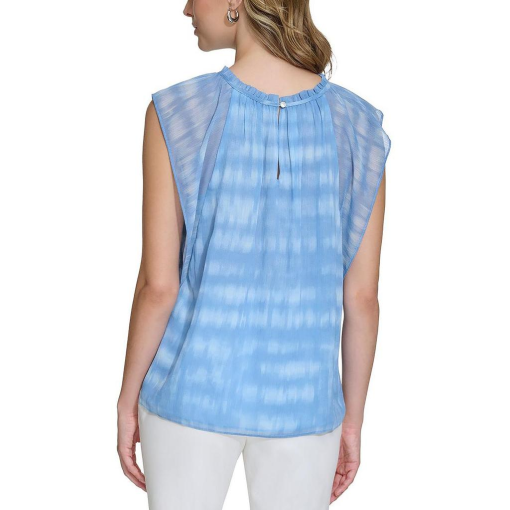 Calvin Klein Blue Tie Dye Top - Size S - Women's Blouse - Image 2