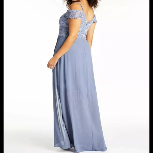 City Studio Plus Blue Lace Maxi Dress 14W - Evening Gown - Image 2