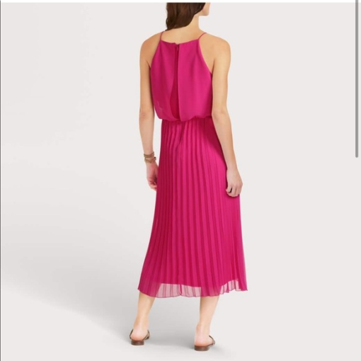 Sam Edelman Pink Pleated Midi Dress Size 4 - Party Dress - Image 2