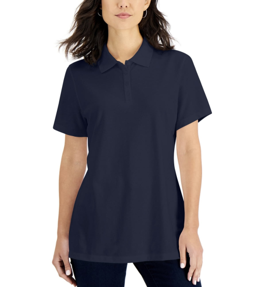 Karen Scott Navy Polo Shirt - Women's Small - Knit Tops