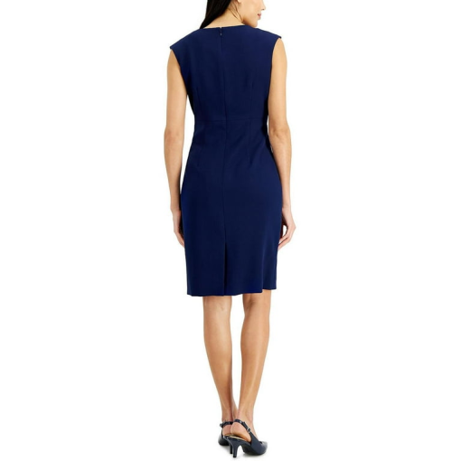 Kasper Navy Sheath Dress Size 14 - Women's Work Dress - Image 2