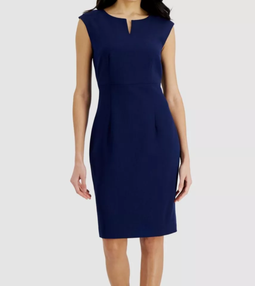 Kasper Navy Sheath Dress Size 14 - Women's Work Dress