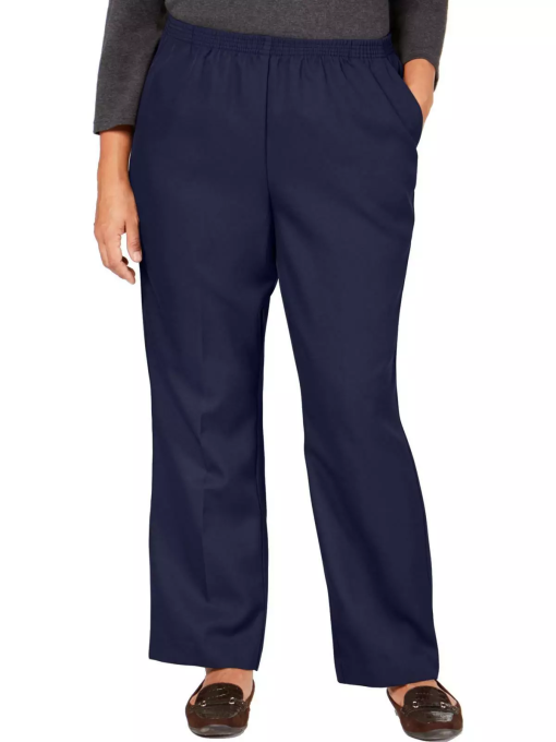 Karen Scott Navy Plus Size Pull-On Pants - Women's Casual Pants