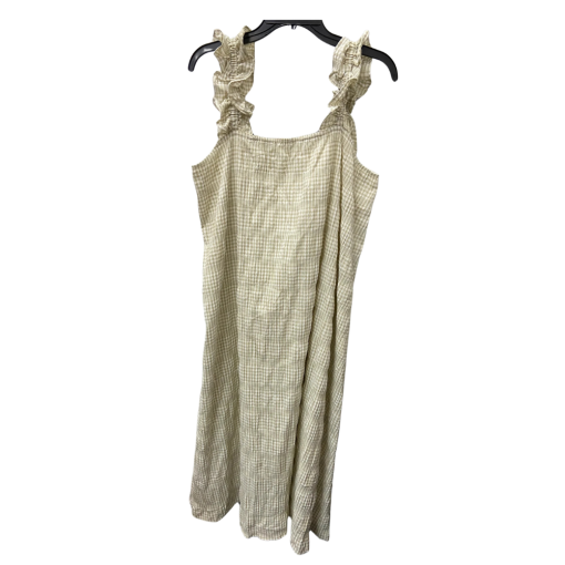 Gingham Ruffle Midi Dress - Beige - Size S - Casual Dress - Image 2