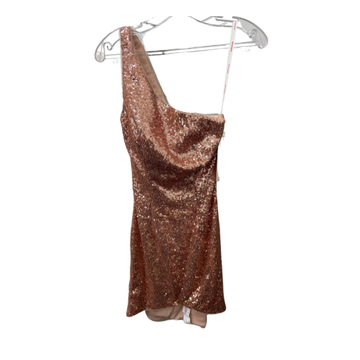 Rated PG Rose Gold Sequin One Shoulder Dress Size 4 - Party Dress