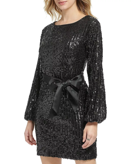 Karl Lagerfeld Black Sequin Mini Dress Size 2 - Party Dress