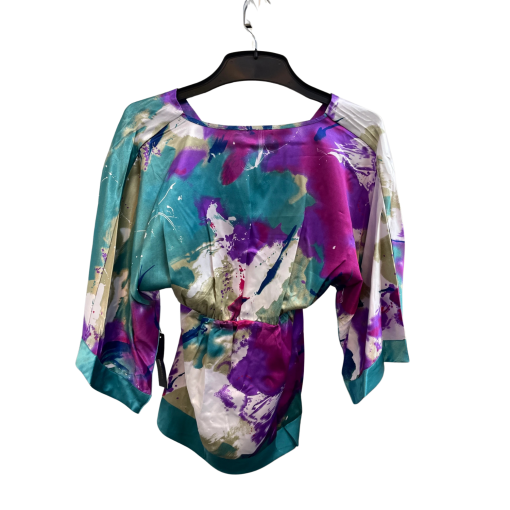 BCBGMAXAZRIA XS Abstract Print Blouse - Silk Top - Image 2