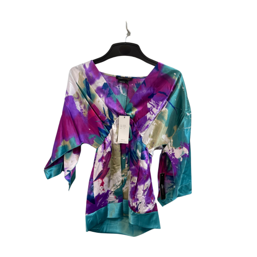 BCBGMAXAZRIA XS Abstract Print Blouse - Silk Top