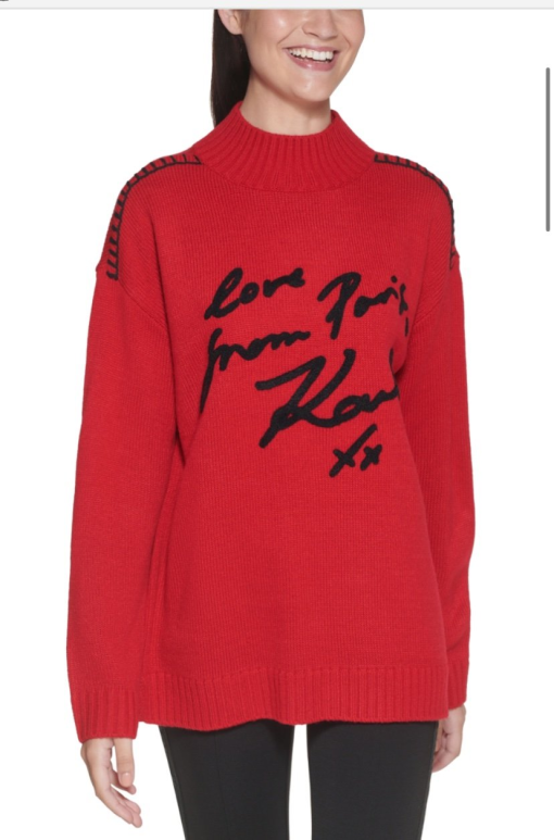 Karl Lagerfeld Red Sweater Small - Women's Knitwear Top