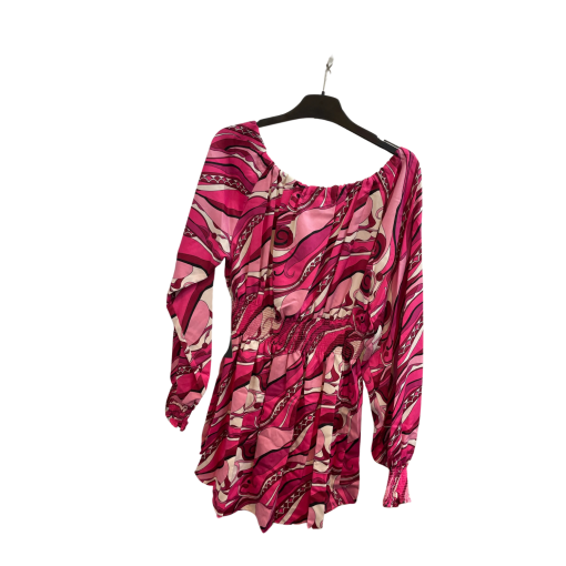 BCBGMAXAZRIA Pink Print Blouse Size S - Women's Tops - Image 2