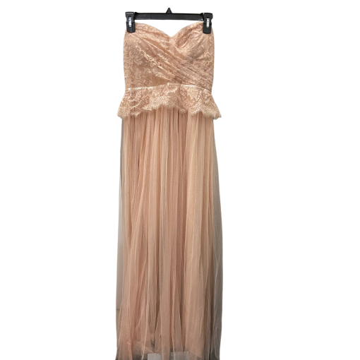 Strapless Blush Maxi Dress - Size S - Formal Gown