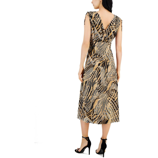 Anne Klein Printed Midi Dress, Brown, Size M, Women's Dresses - Image 2