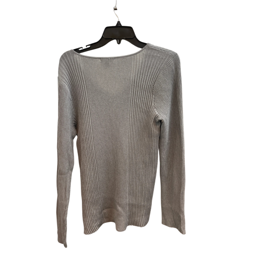 Alfani Gray Ribbed V-Neck Sweater - Size M - Women's Top - Image 2