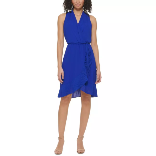 Jessica Howard Blue Wrap Dress Size 16 - Work Dresses