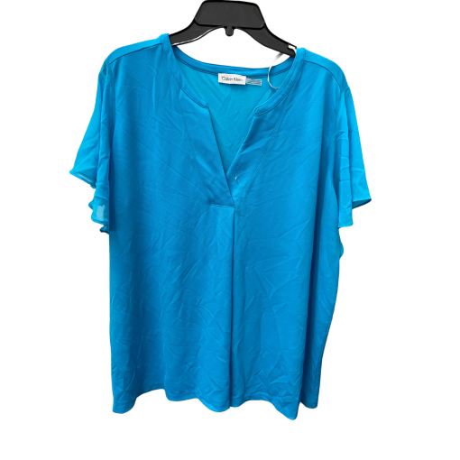 Calvin Klein Plus Size Blue Blouse - Women's Top - Casual Wear