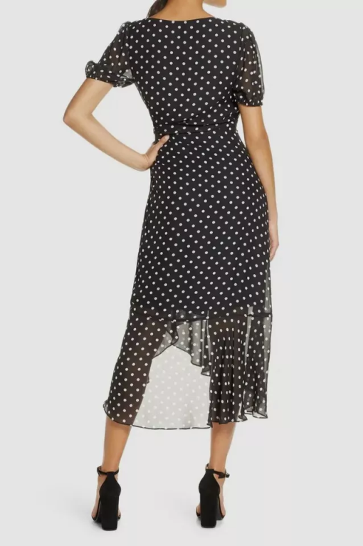 Julia Jordan Black Polka Dot Midi Dress - Size 4 - Party Dress - Image 2