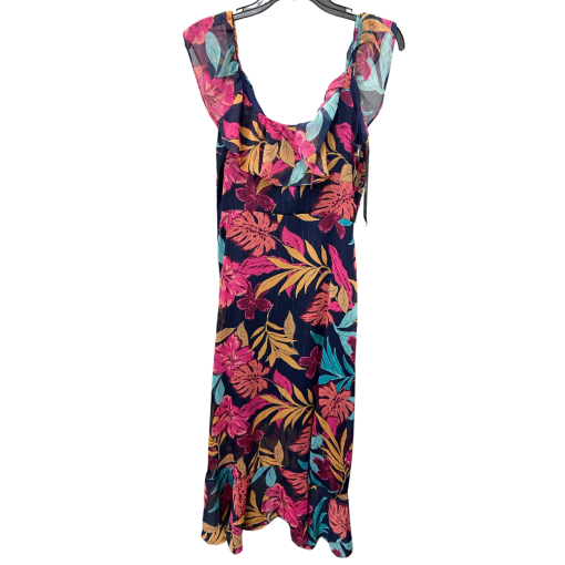 Kensie Floral Print Midi Dress Size 6 Navy Summer Dress - Image 2